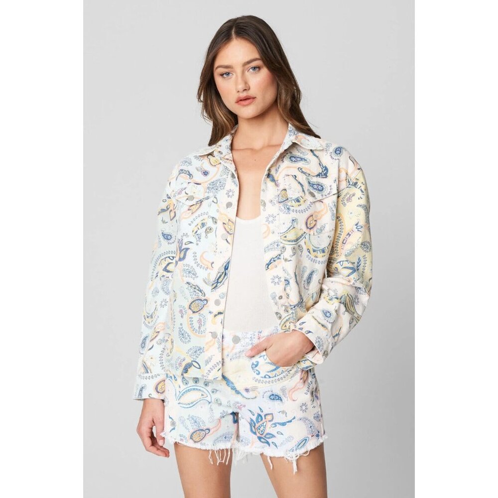 BlankNYC Jacket Paisley Coming Through Shacket Button Down